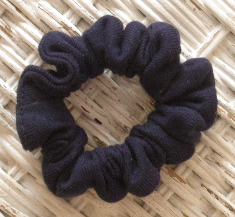 Navy Blue Jersey Hair Scrunchy - Twiggy Scrunchies