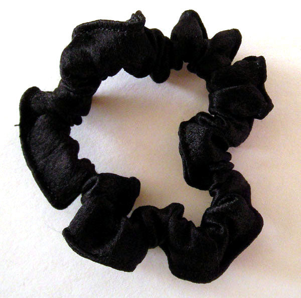 Black Silk Charmeuse Scrunchy - Skinny