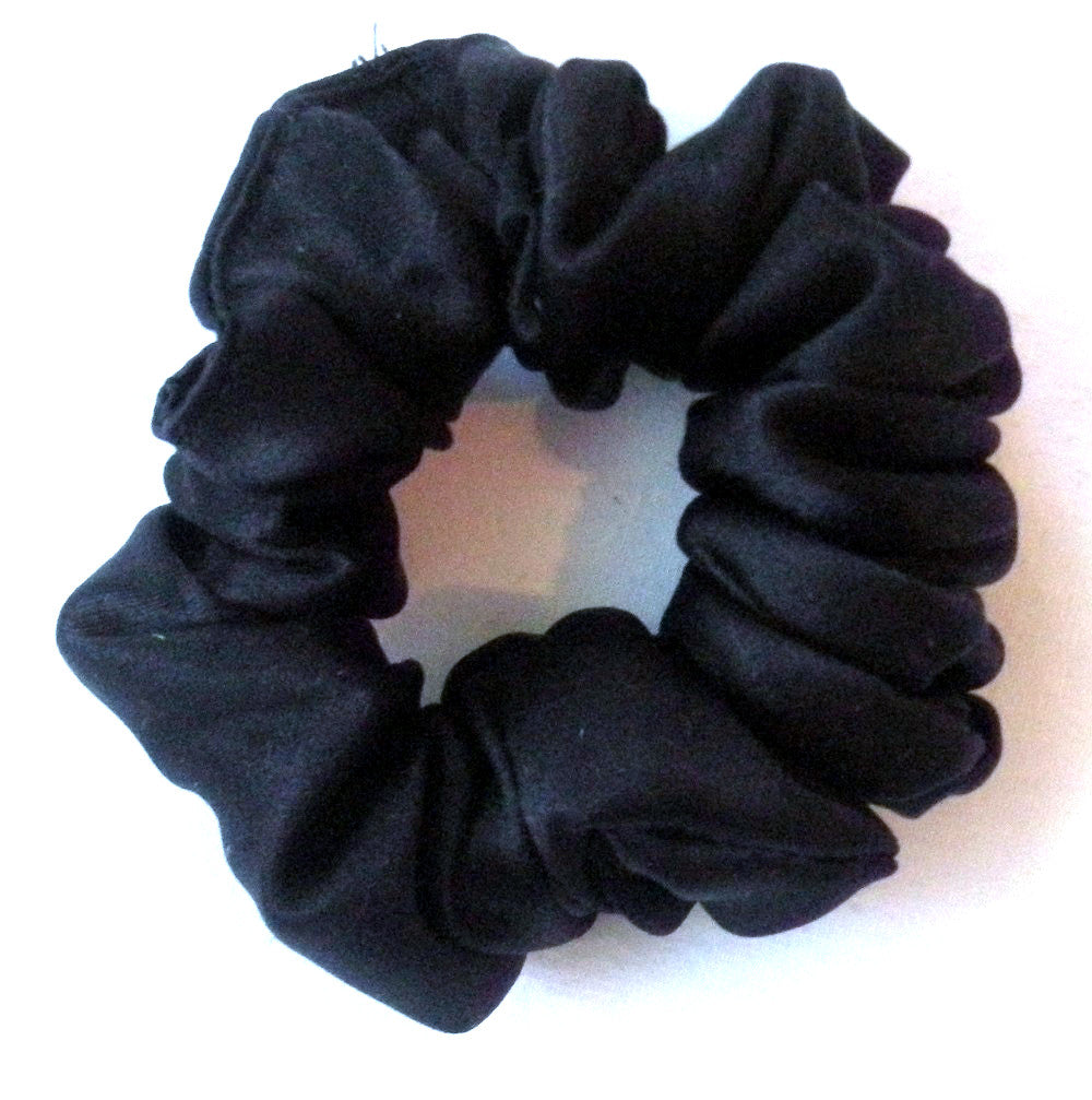 Black Silk Charmeuse Scrunchy - Twiggy Scrunchies