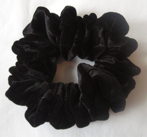Black Velvet with embossed flowers Scrunchy - Full