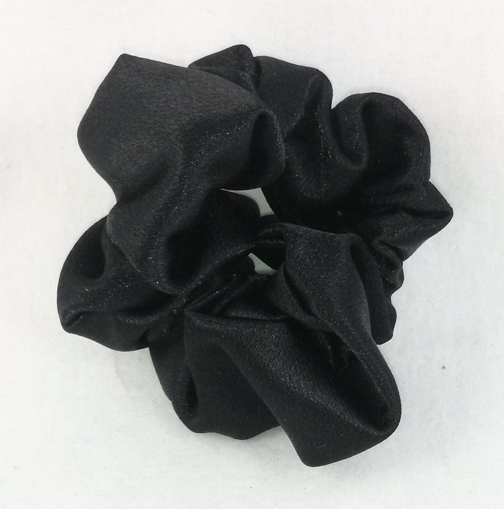 Black Satin Hair Scrunchy - Small
