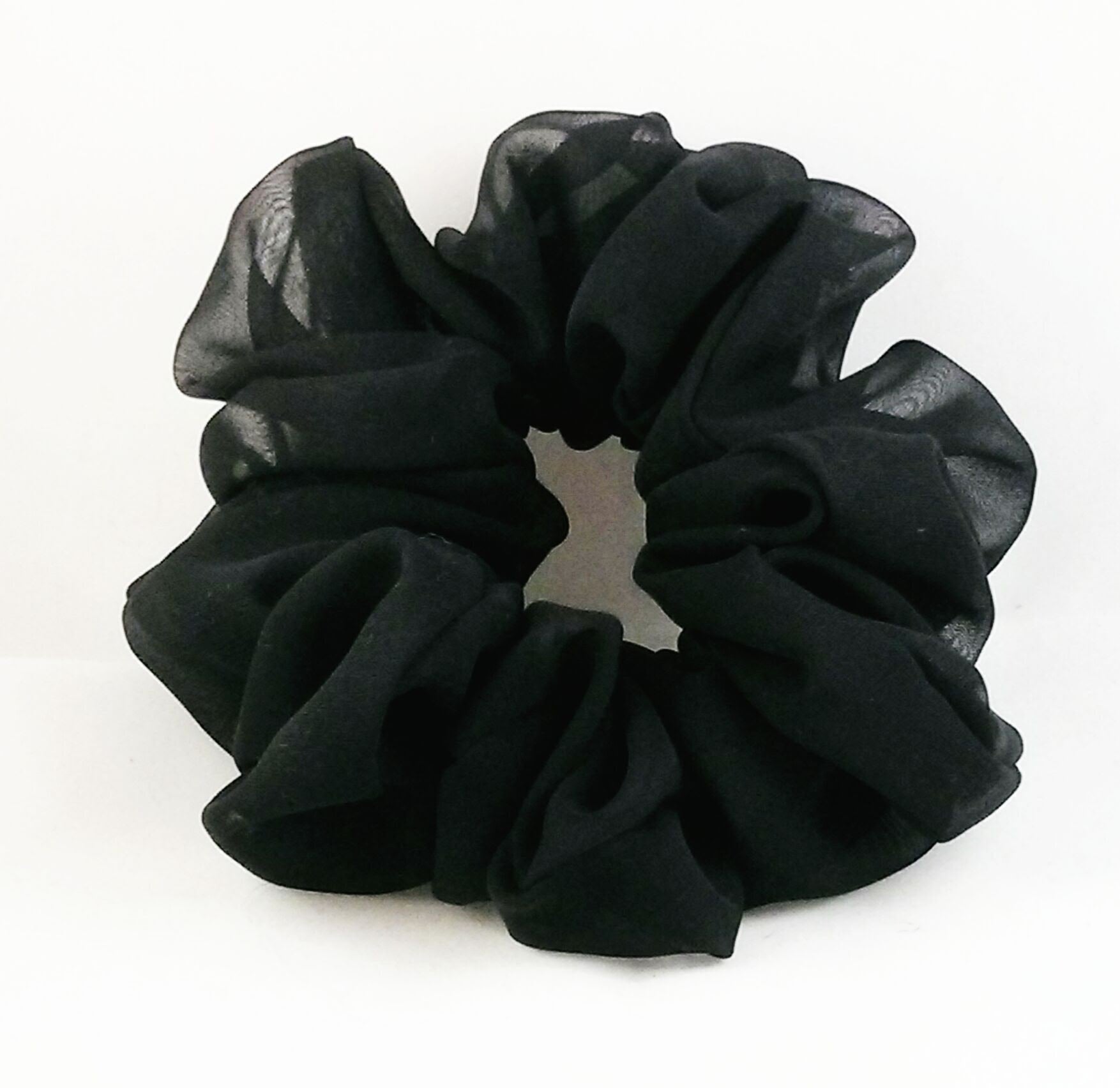 Black Chiffon Hair Scrunchy - Jumbo