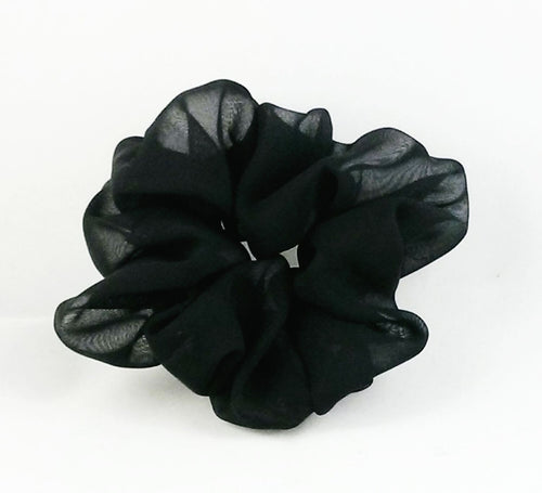 Black Chiffon Hair Scrunchy - Regular