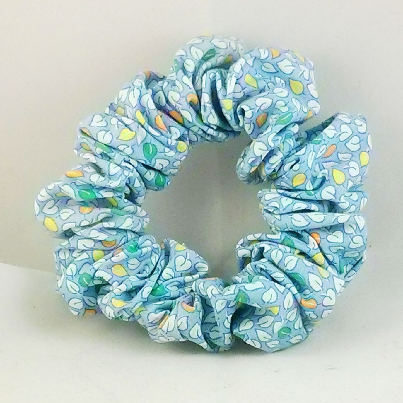 Light Blue Print Hair Scrunchy - Full