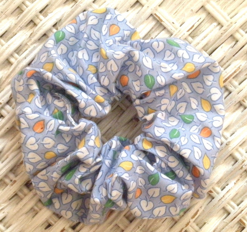 Light Blue Print Hair Scrunchy - Regular