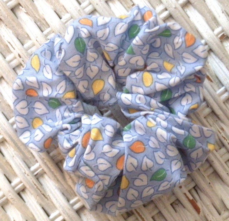 Light Blue Print Hair Scrunchy - Small