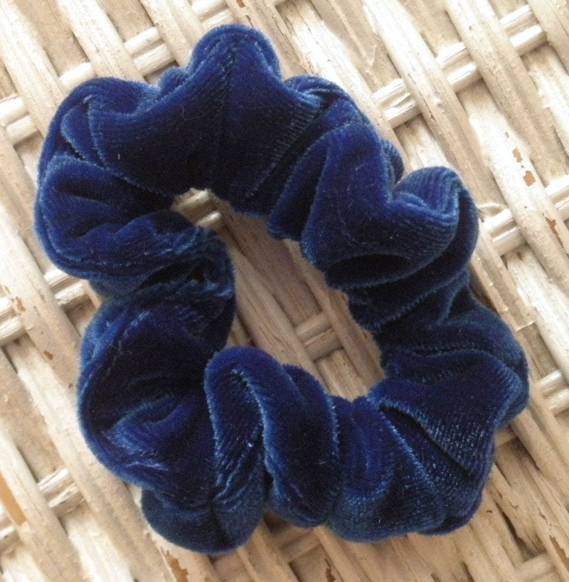 Royal Blue Velvet Scrunchies - Twiggy Scrunchies