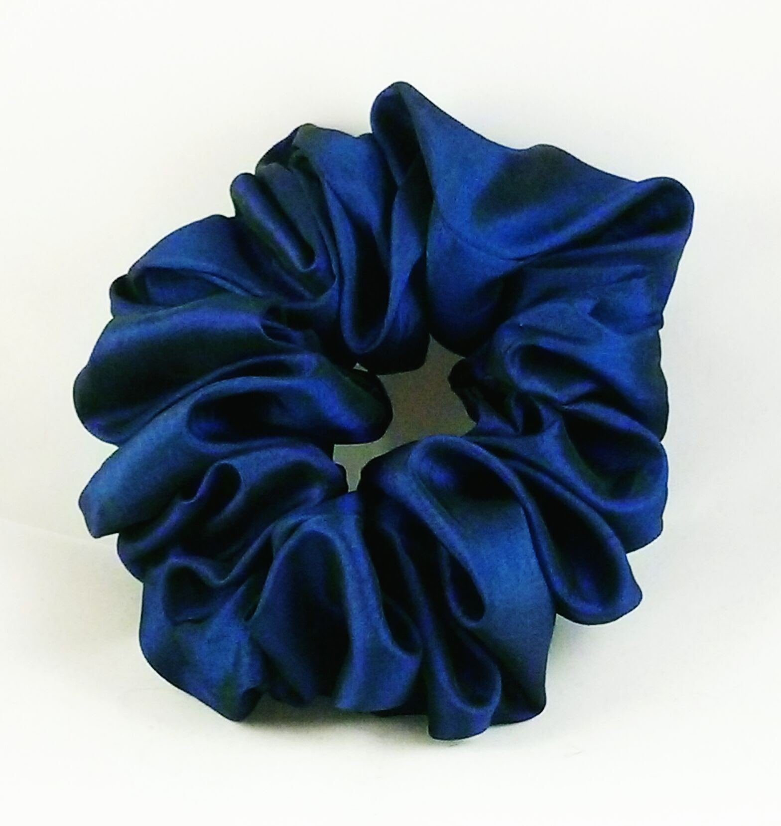 Blue Taffeta Hair Scrunchy - Jumbo
