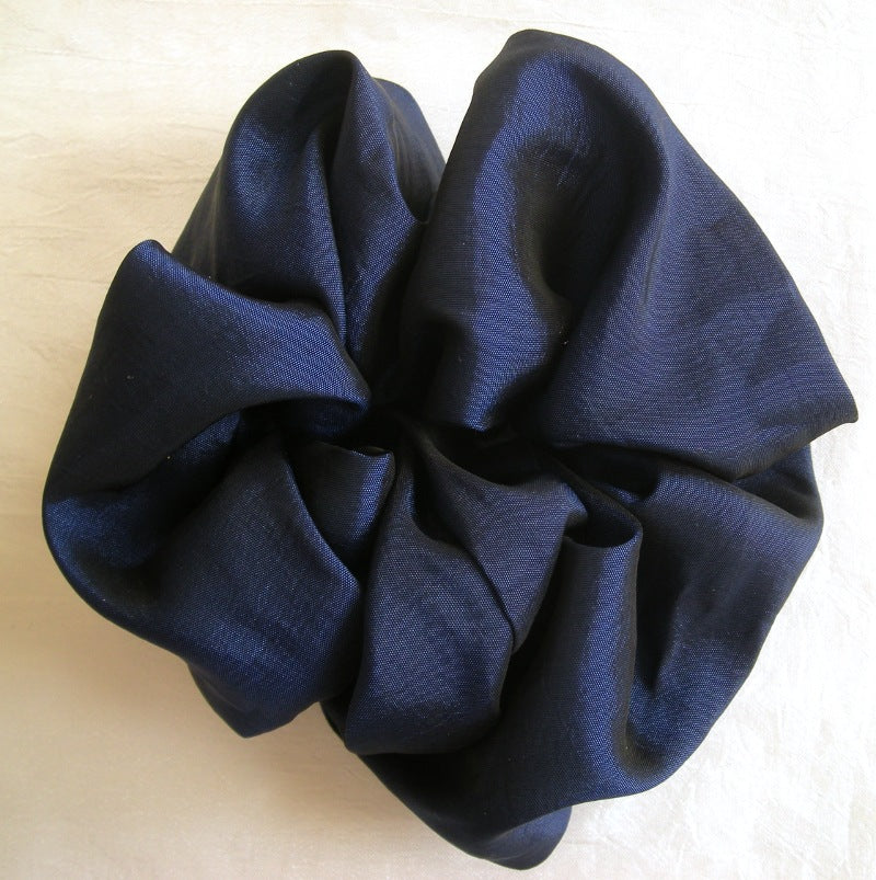 Blue Taffeta Hair Scrunchy - Large