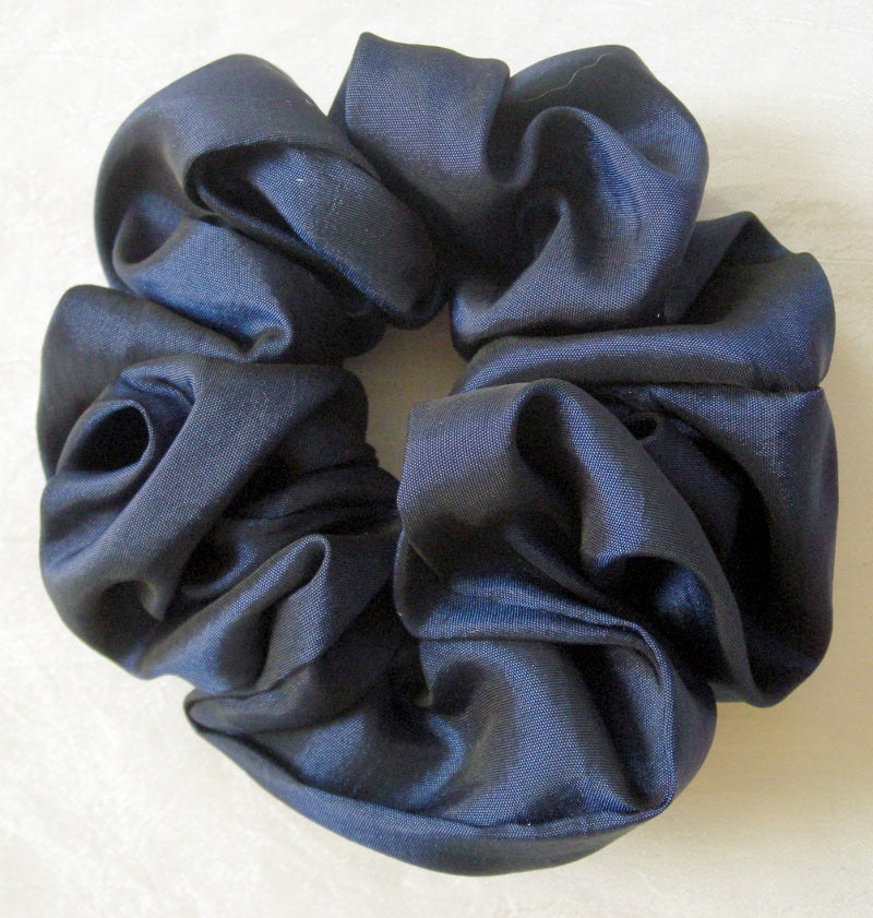 Blue Taffeta Hair Scrunchy - Regular