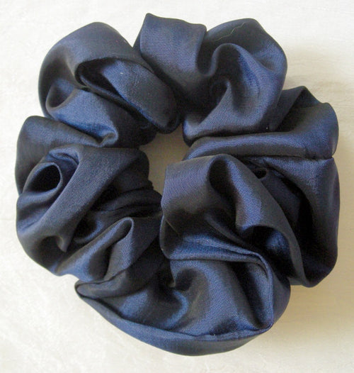 Blue Taffeta Hair Scrunchy - Regular