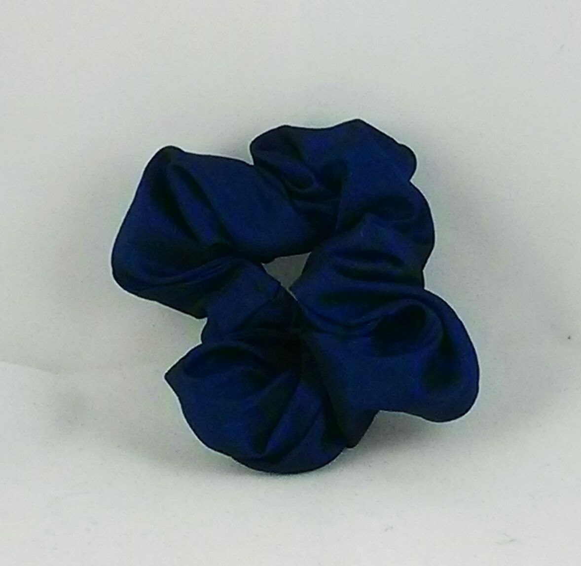 Blue Taffeta Hair Scrunchy - Small