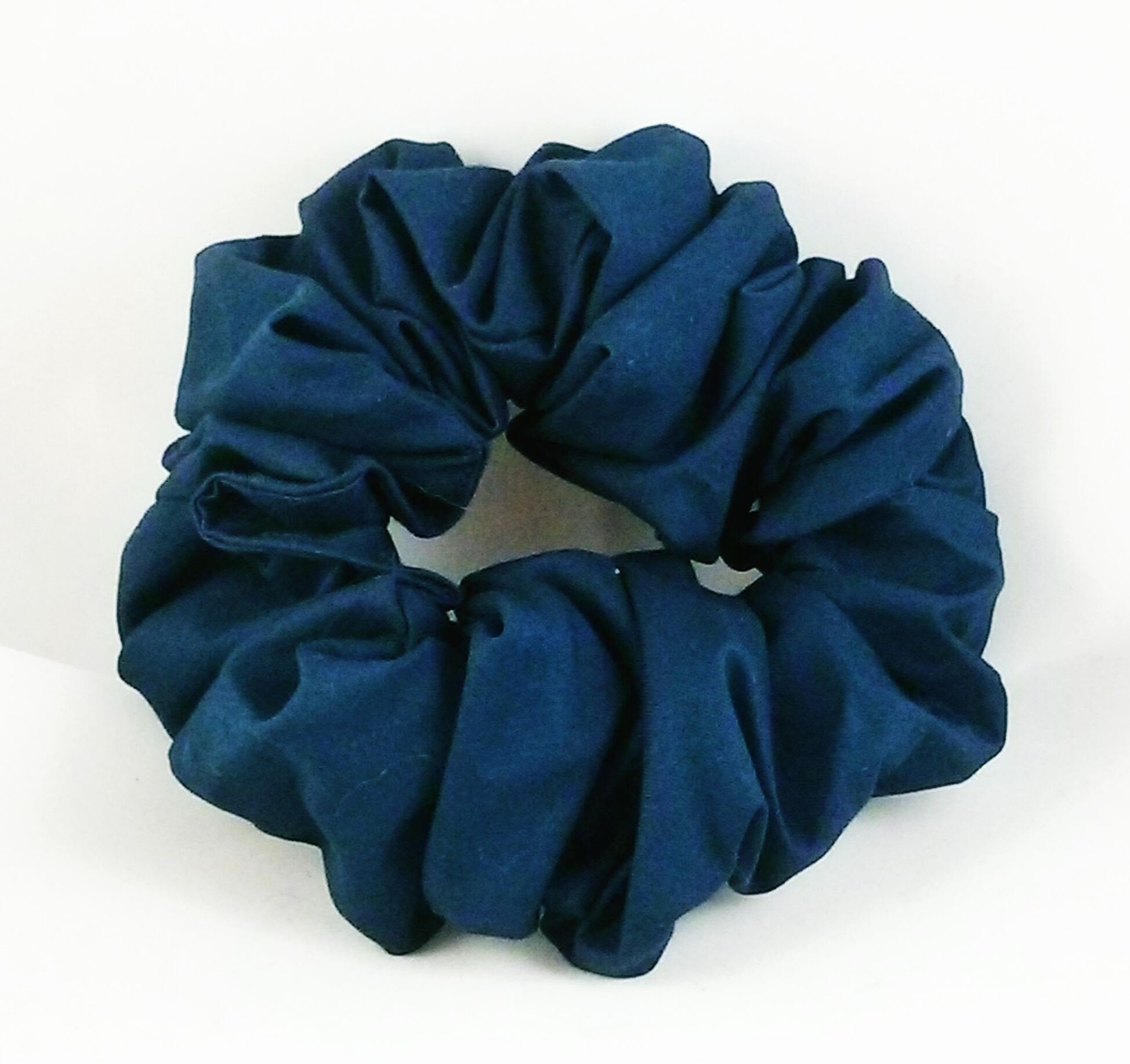Navy Blue Cotton Scrunchy - Jumbo