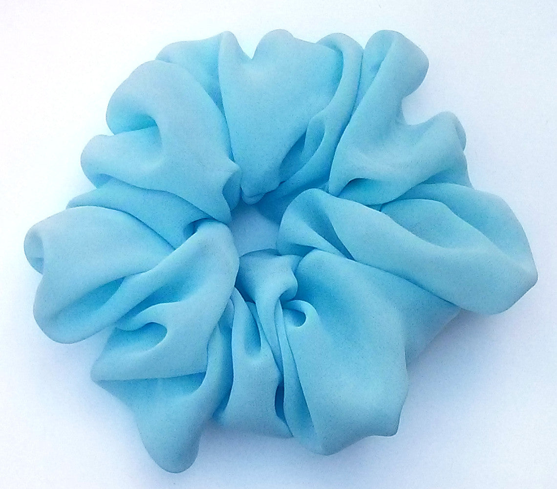 Baby Blue Chiffon Hair Scrunchy - Jumbo