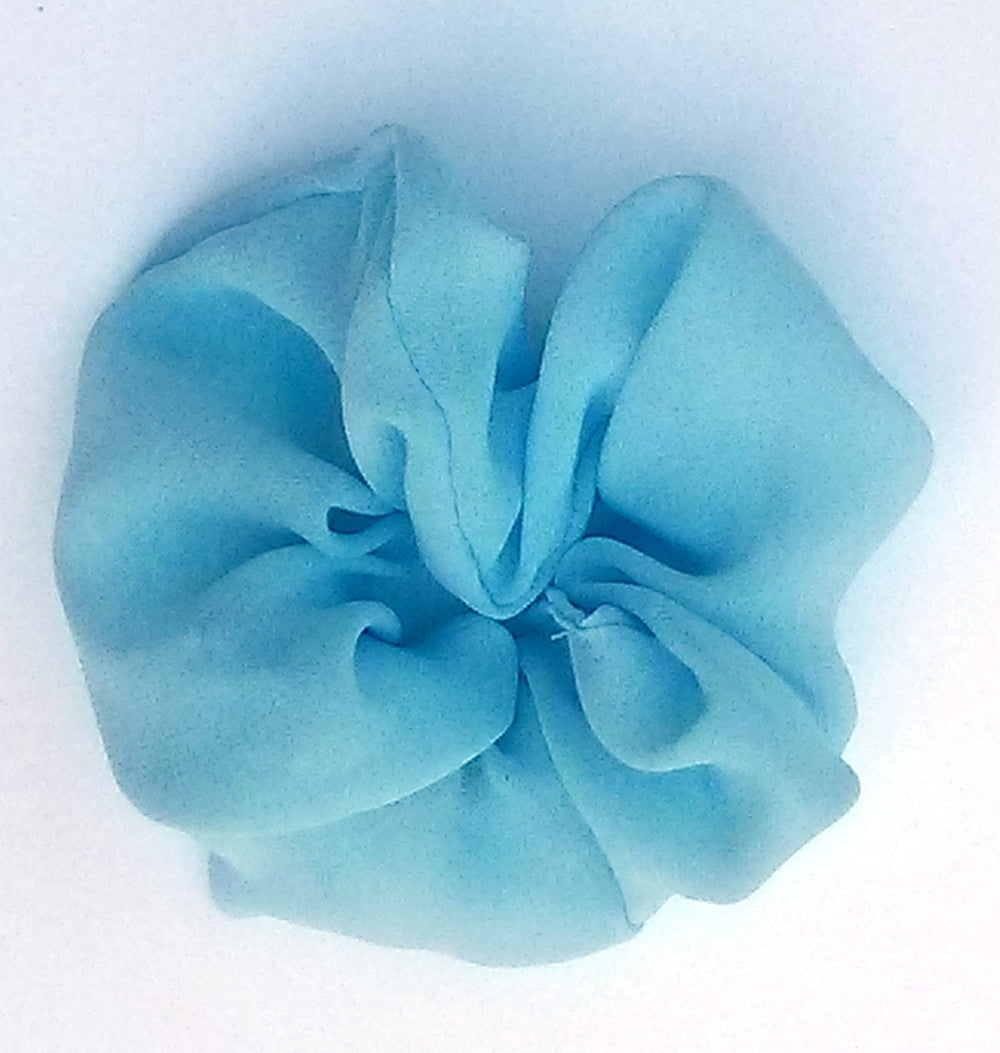 Baby Blue Chiffon Hair Scrunchy - Small
