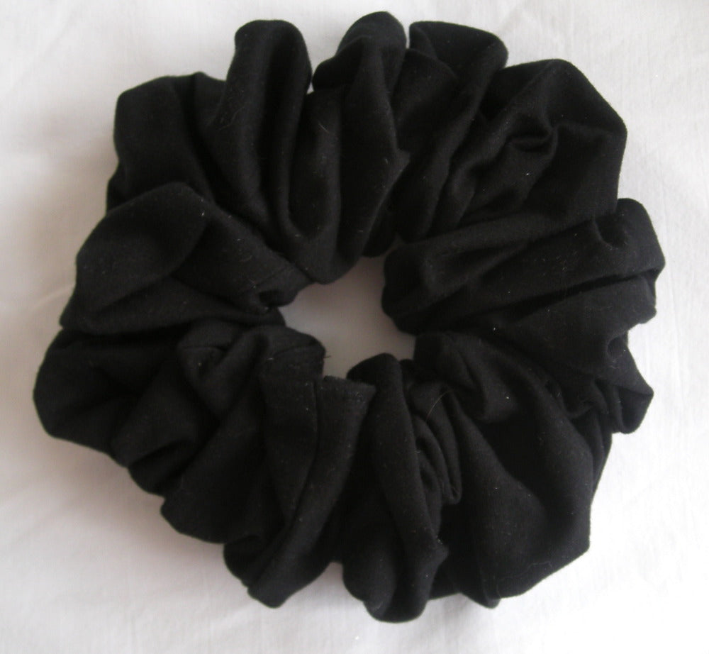 Black Cotton Jersey Hair Scrunchy - Jumbo