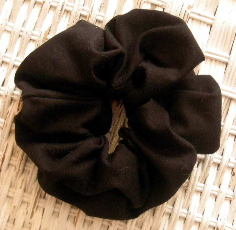 Black Cotton Jersey Hair Scrunchy - Large