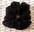 Black Cotton Jersey Hair Scrunchy - Regular