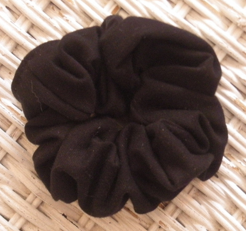 Black Cotton Jersey Hair Scrunchy - Small