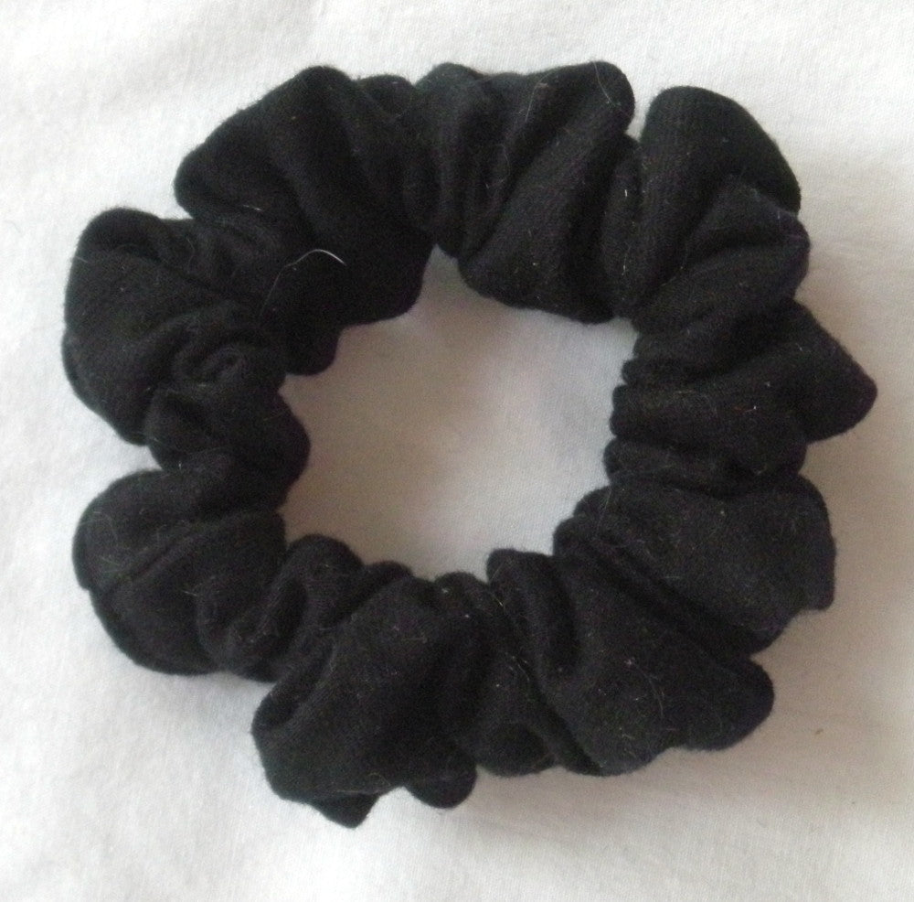 Black Cotton Jersey Hair Scrunchy - Twiggy Scrunchies