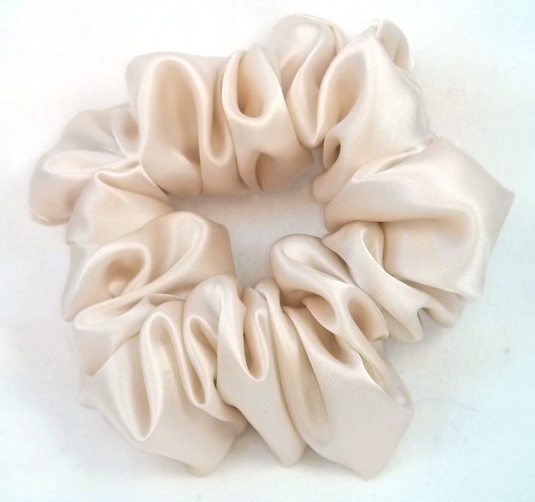 Champagne Silk Charmeuse Scrunchy - Full