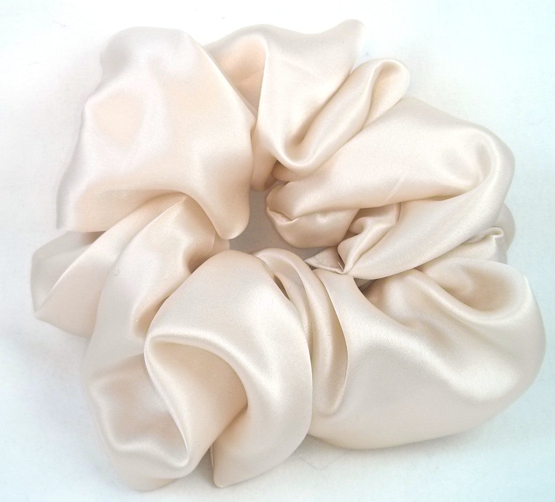 Champagne Silk Charmeuse Scrunchy - Jumbo