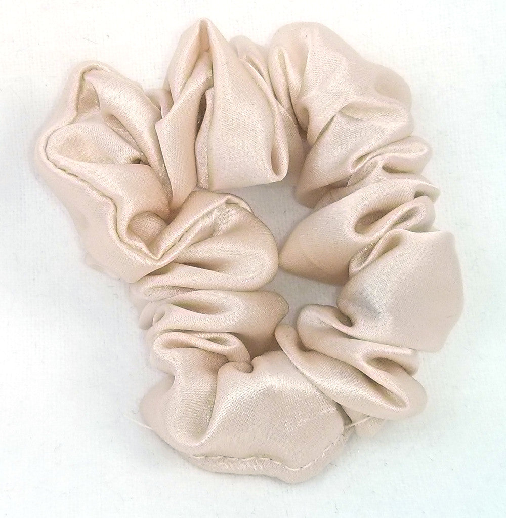 Champagne Silk Charmeuse Scrunchy - Twiggy Scrunchies