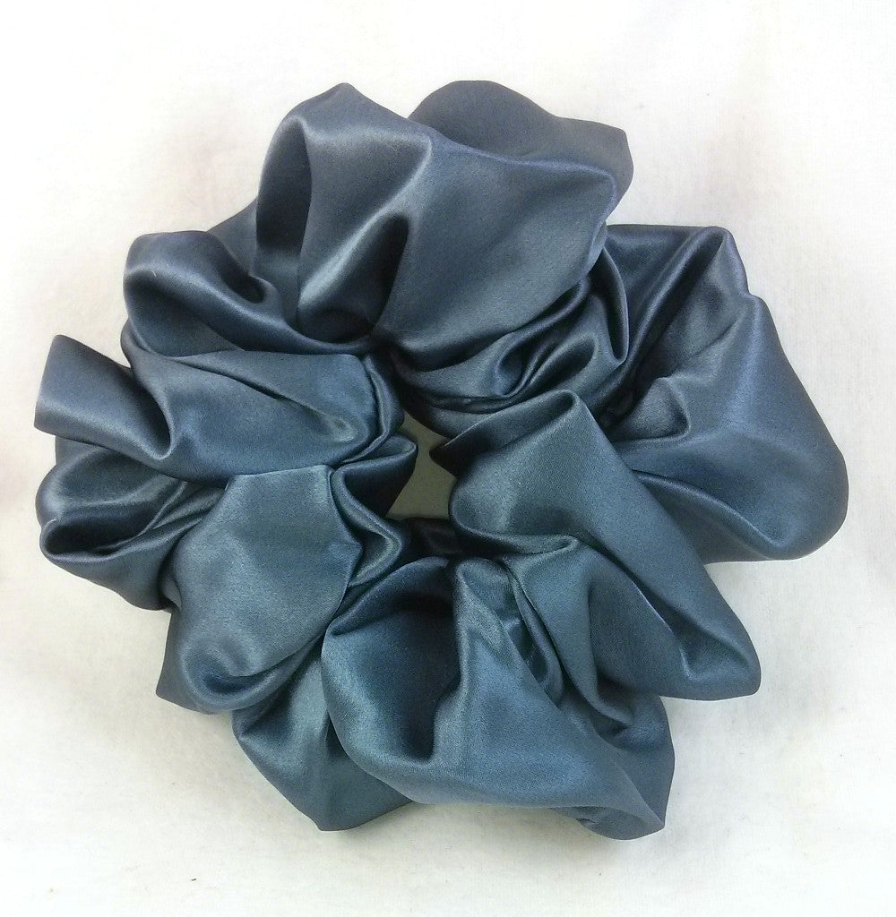 Charcoal Gray Silk Charmeuse Scrunchy - Jumbo