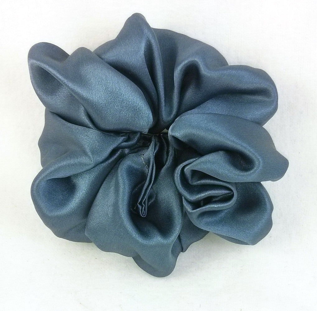 Charcoal Gray Silk Charmeuse Scrunchy - Regular