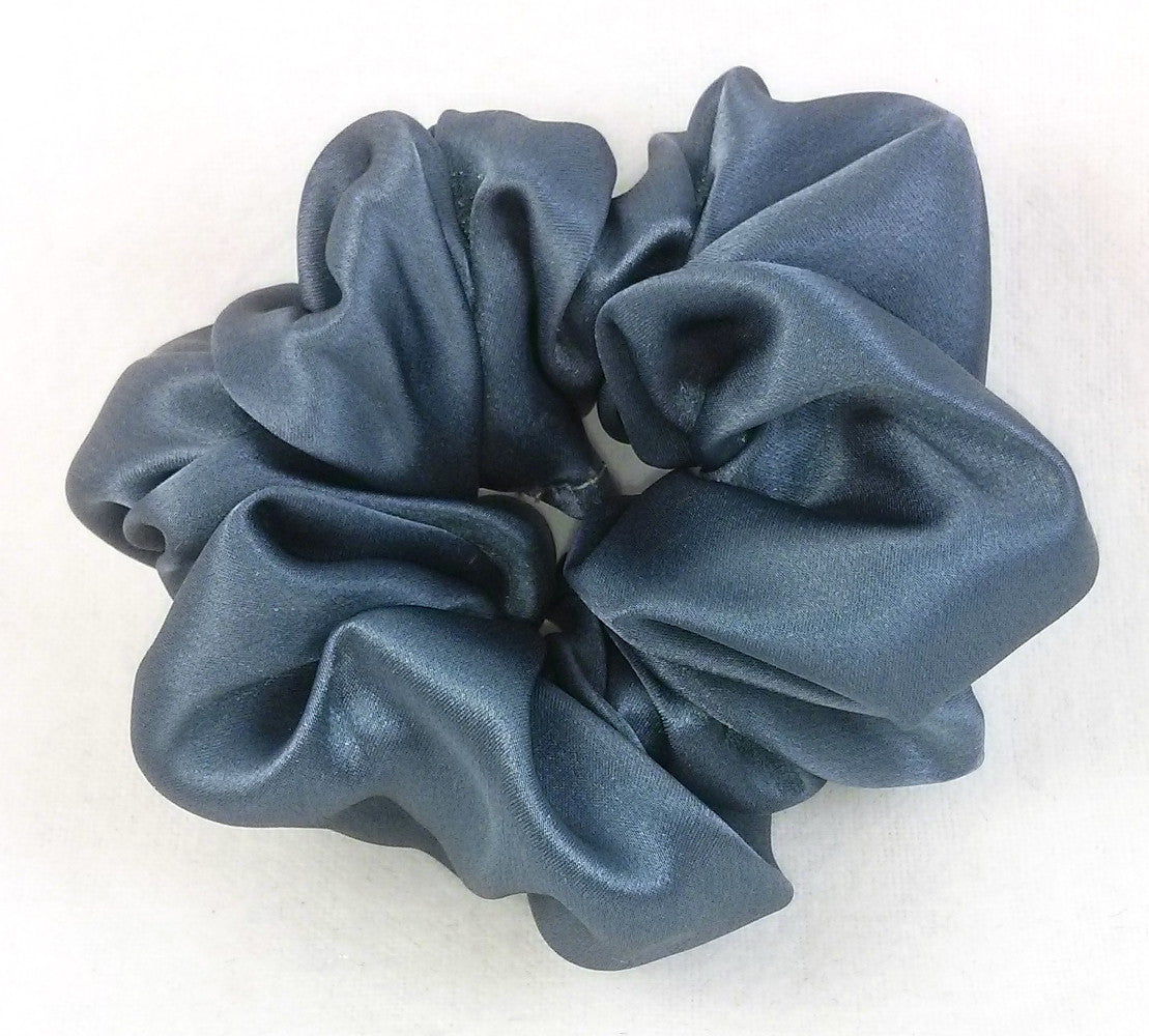 Charcoal Gray Silk Charmeuse Scrunchy - Small