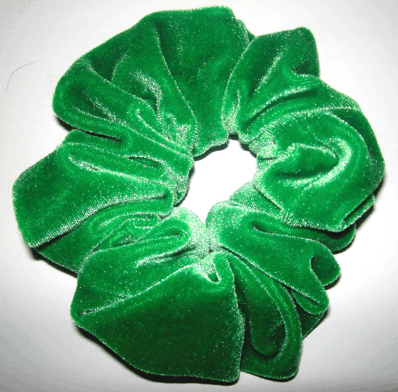 Kelly Green Velvet Hair Scrunchy - Regular