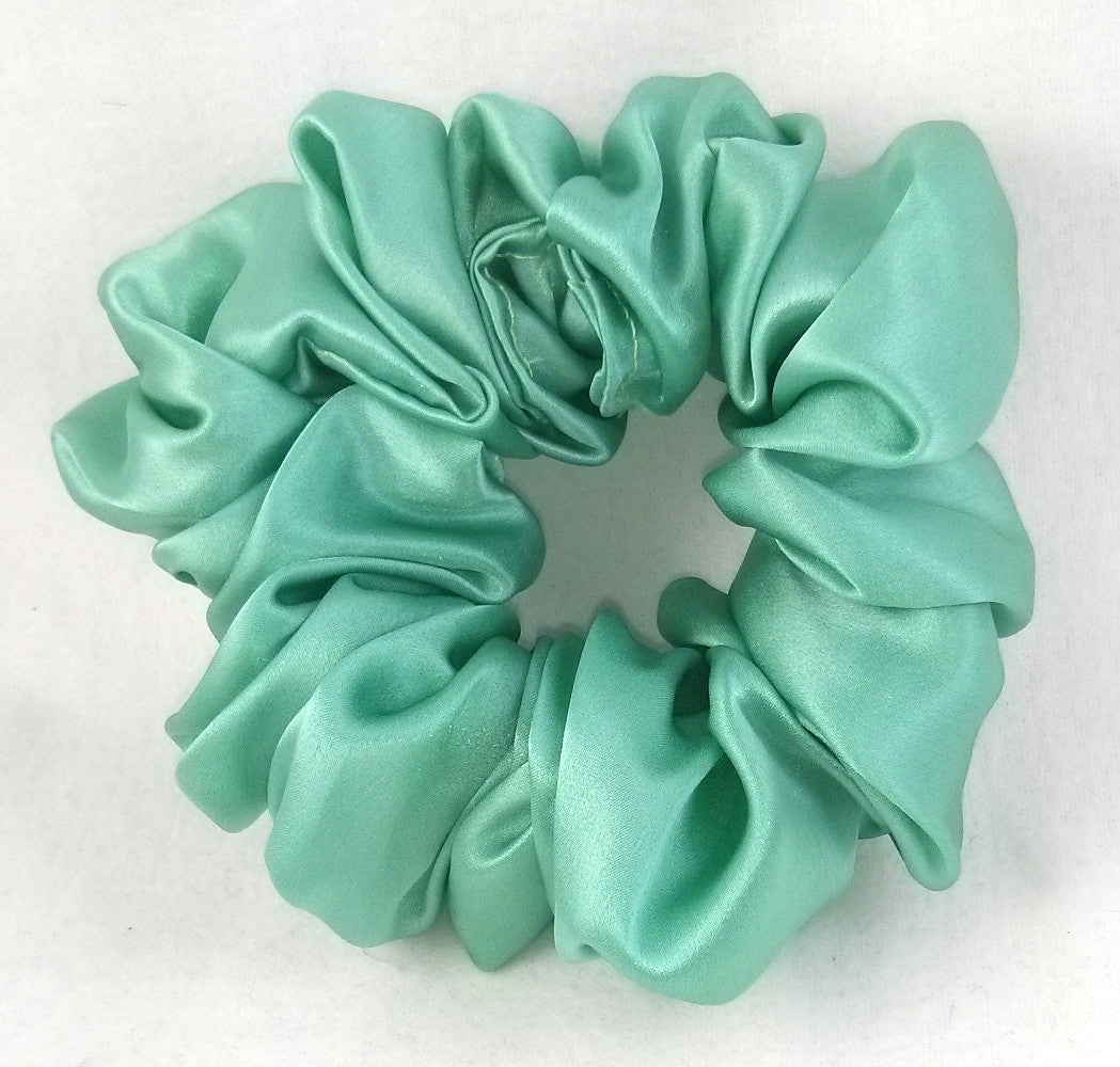 Sea Glass Light Green Silk Charmeuse Scrunchy - Full