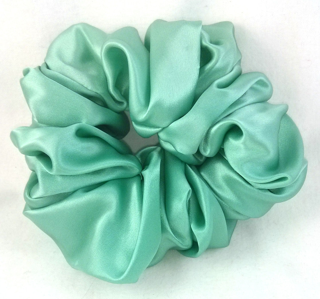 Sea Glass Light Green Silk Charmeuse Scrunchy - Jumbo