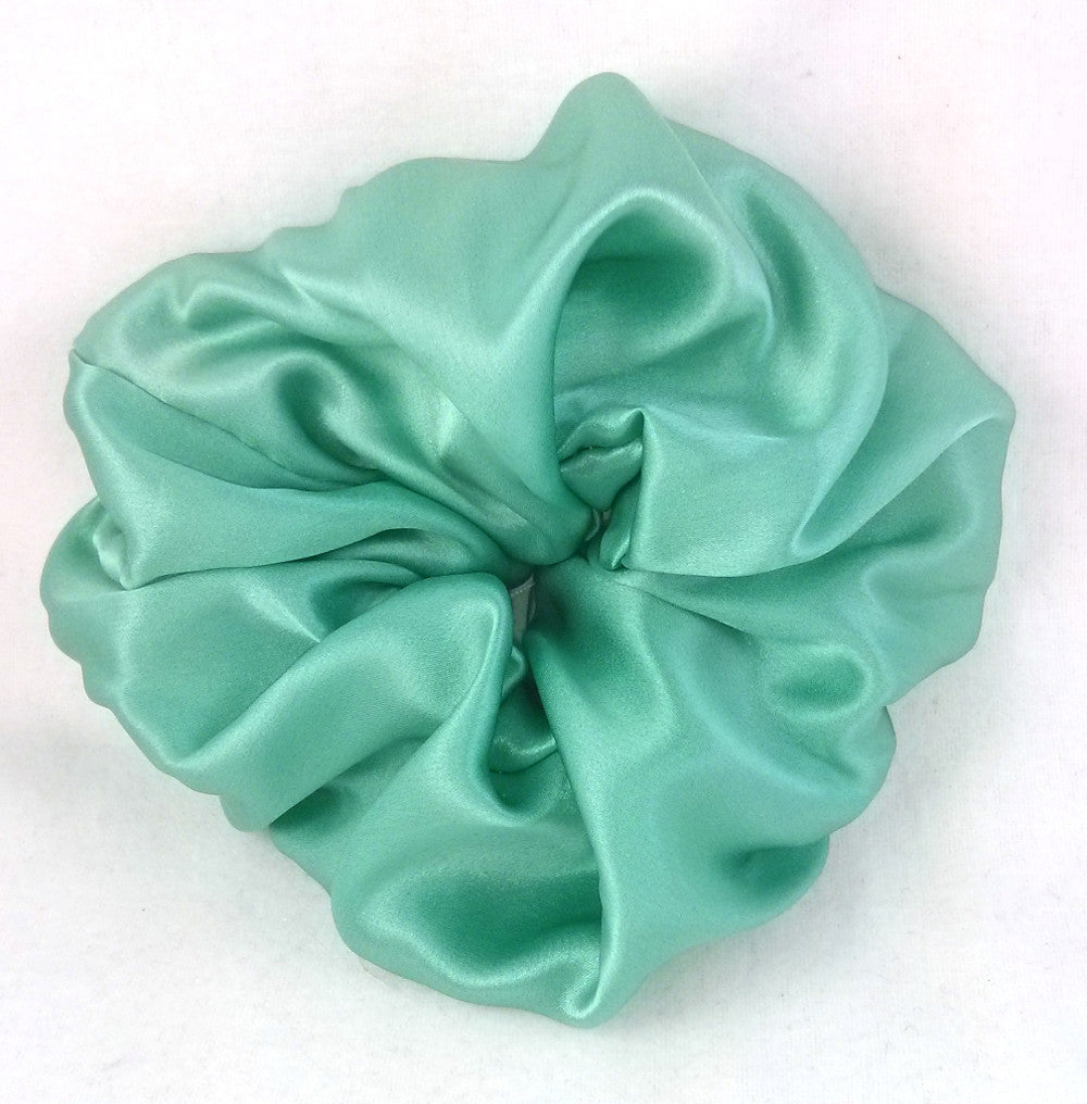 Sea Glass Light Green Silk Charmeuse Scrunchy - Large