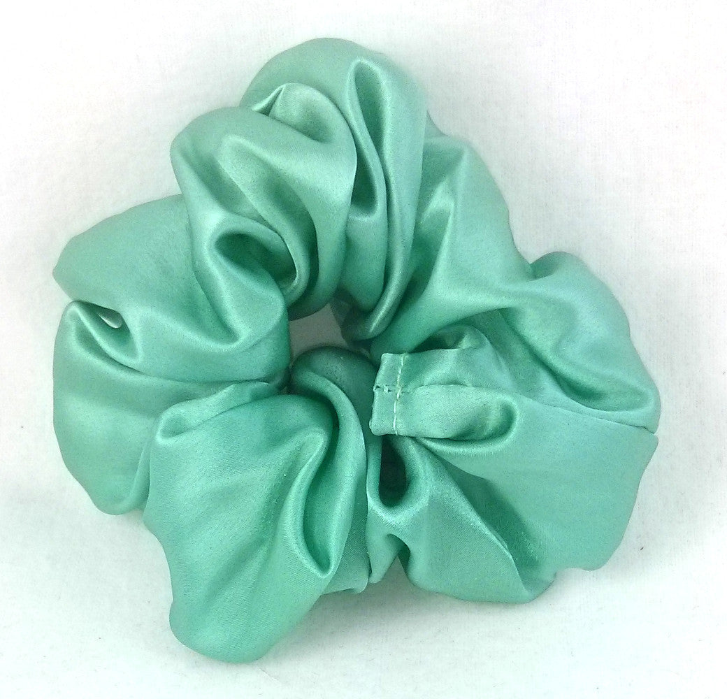 Sea Glass Light Green Silk Charmeuse Scrunchy - Regular