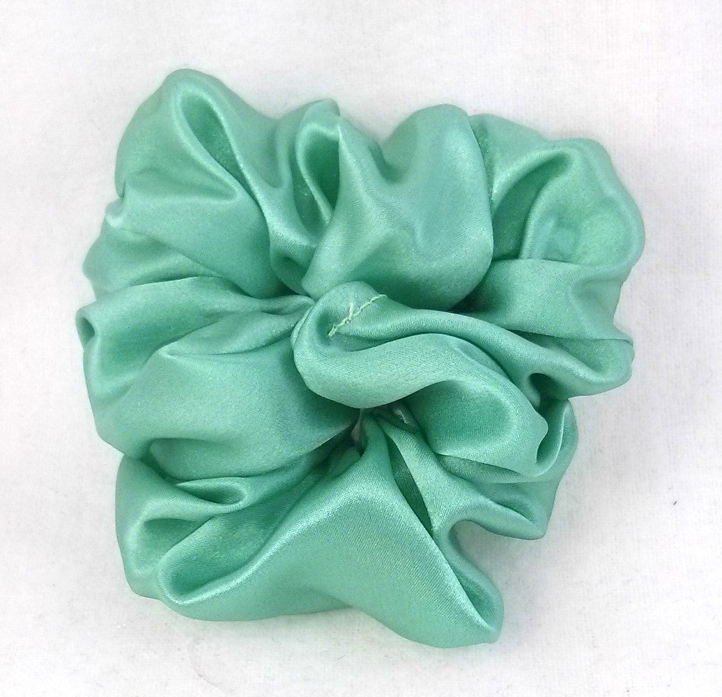Sea Glass Light Green Silk Charmeuse Scrunchy - Small