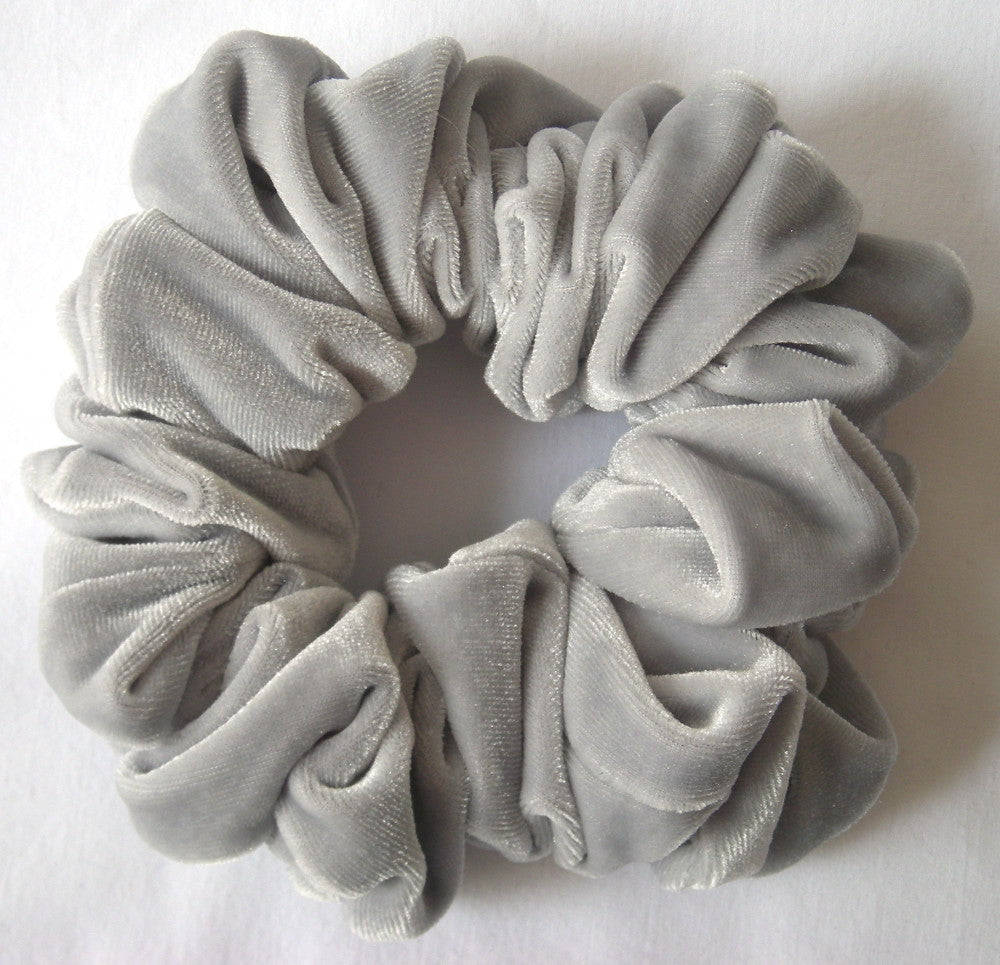 Light Gray Velvet Scrunchies - Full