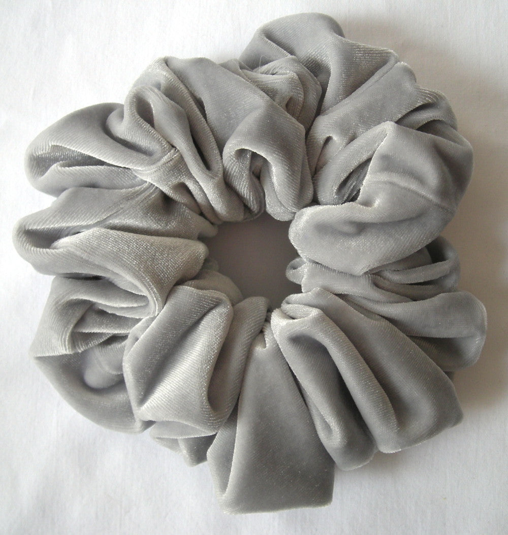 Light Gray Velvet Scrunchies - Jumbo