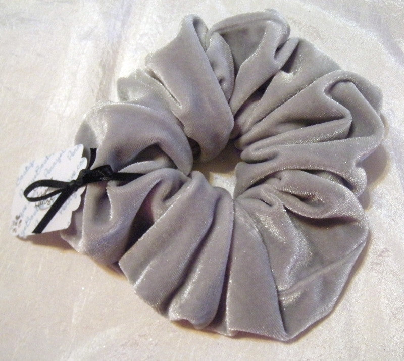 Light Gray Velvet Scrunchies - Large