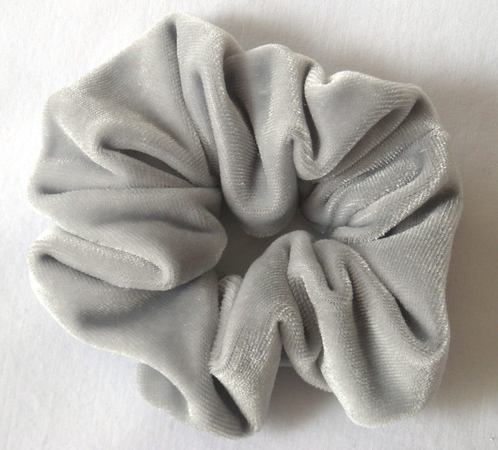 Light Gray Velvet Scrunchies - Small
