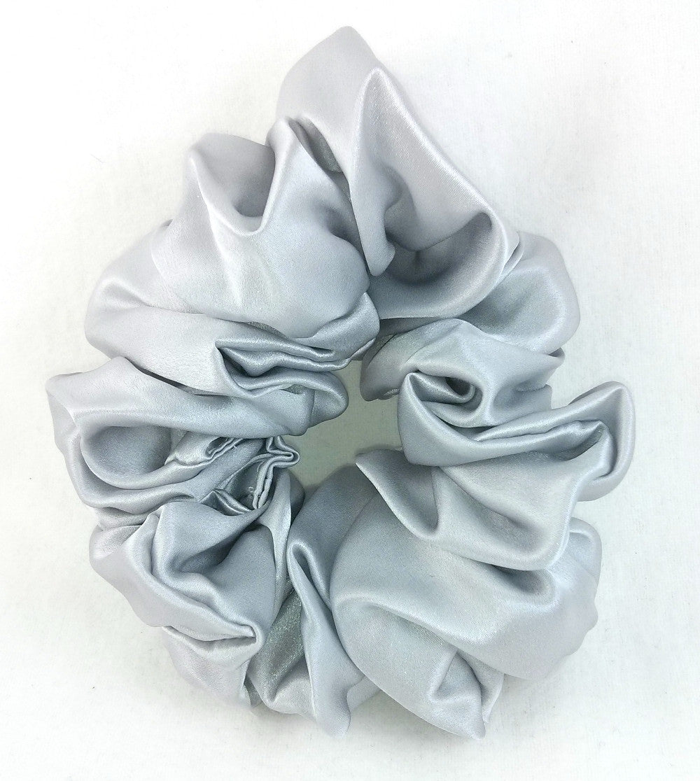 Dove Gray Silk Charmeuse Scrunchy - Full