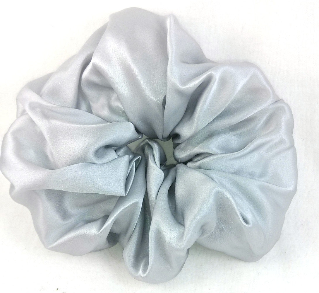 Dove Gray Silk Charmeuse Scrunchy - Large