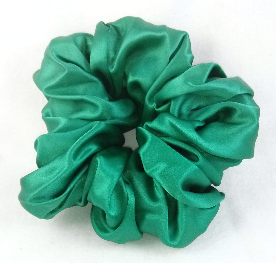 Emerald Green Silk Charmeuse Scrunchy - Jumbo
