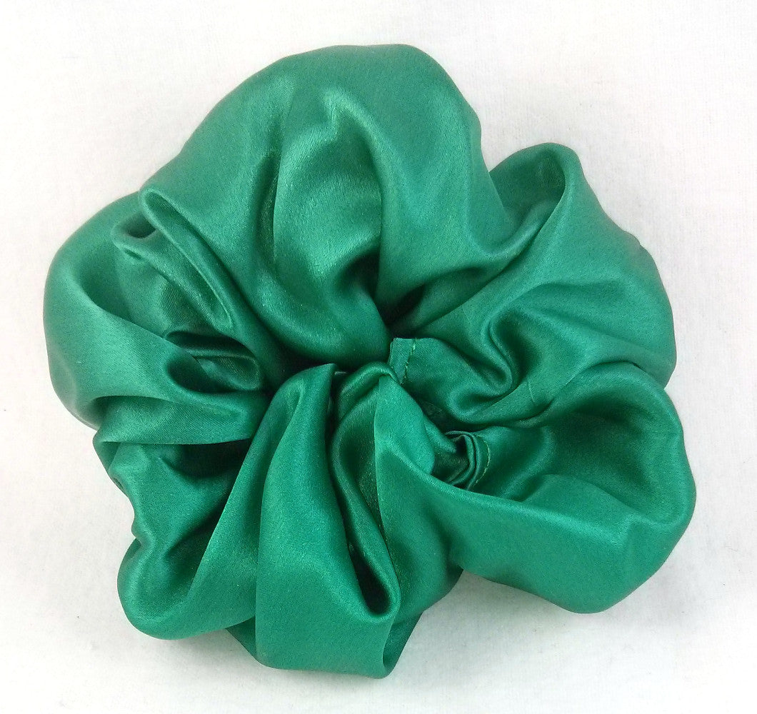 Emerald Green Silk Charmeuse Scrunchy - Large