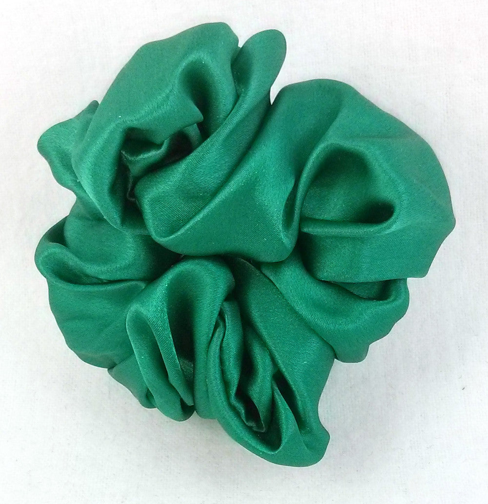 Emerald Green Silk Charmeuse Scrunchy - Small