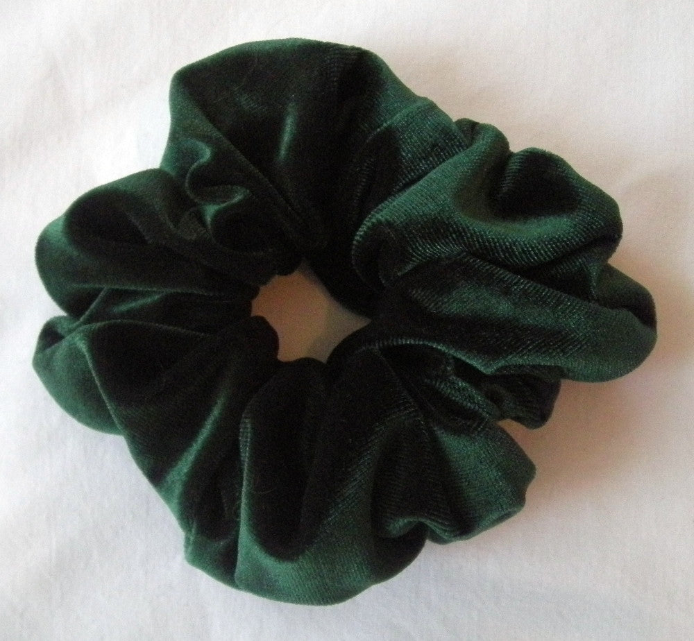 Hunter Green Velvet Hair Scrunchy - Regular