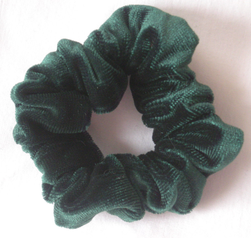 Hunter Green Velvet Hair Scrunchy - Twiggy Scrunchies