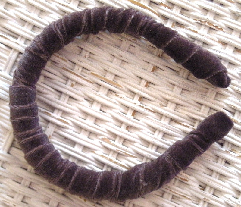 Charcoal Velvet Headband