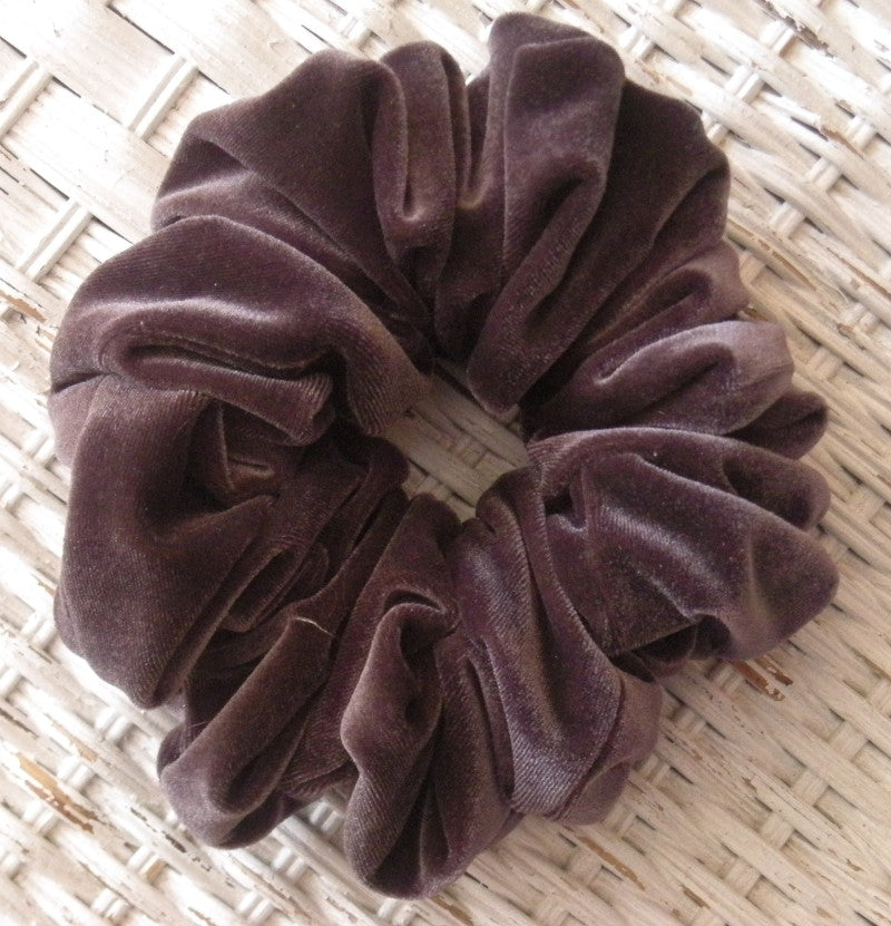 Charcoal Velvet Hair Scrunchies - Jumbo
