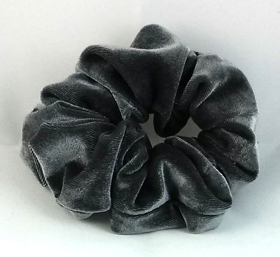 Charcoal Velvet Hair Scrunchies - Regular